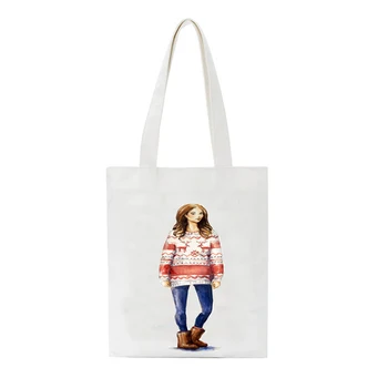 

New Design Casual Bags Handbag Ladies Shoulder Handbag Beach Bag Beautiful Queen Cute Princess Printed Shopping Bags