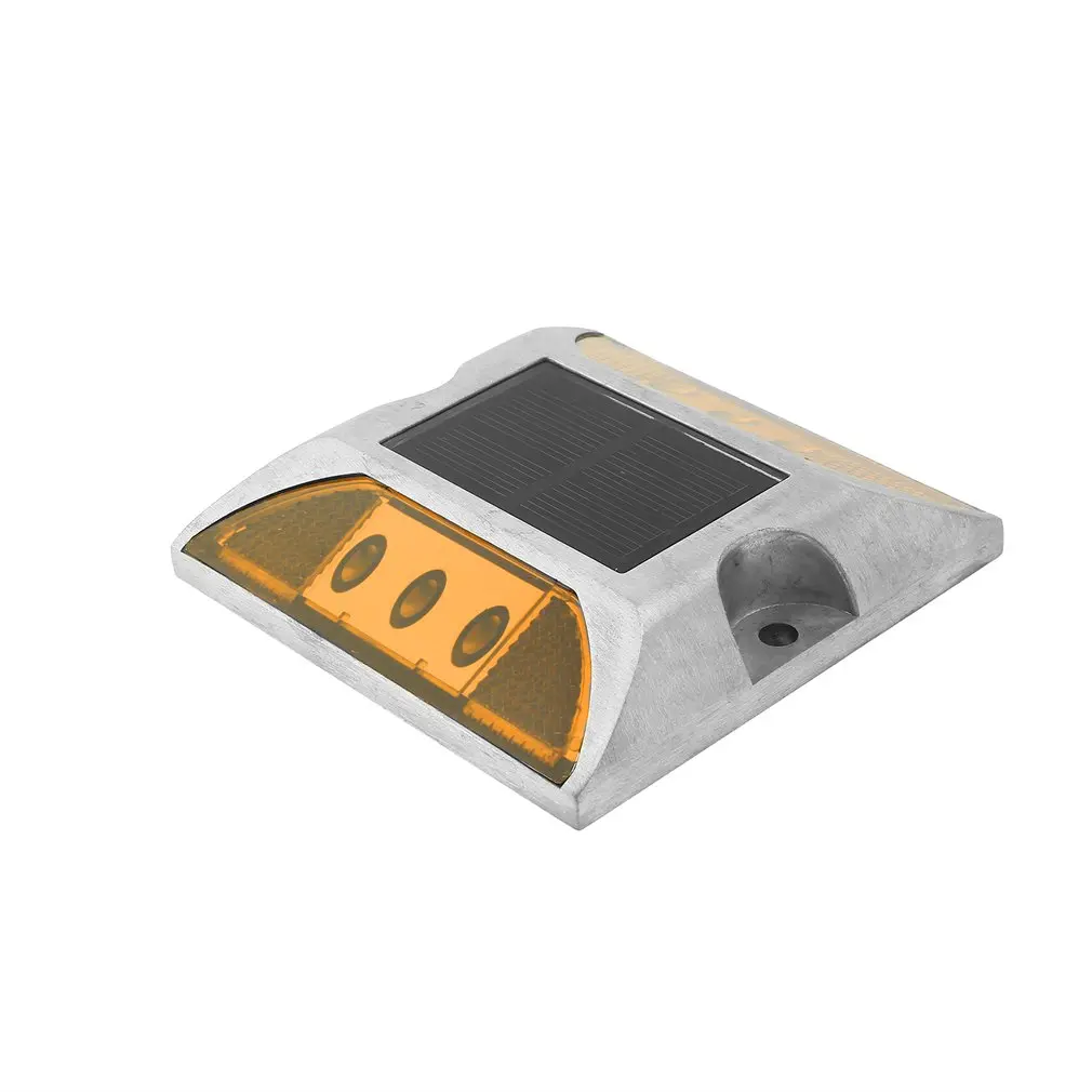 

Aluminum Waterproof LED Solar Powered Road Stud Light Reflective Ground Light Path Deck Dock Warning Light