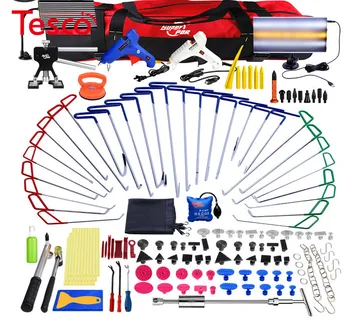 

Hooks Tools Kit Push Rod New LED Lamp Reflector Board Dent Puller Glue Tabs For Dent Removal Paintless Dent Repair Tools Set