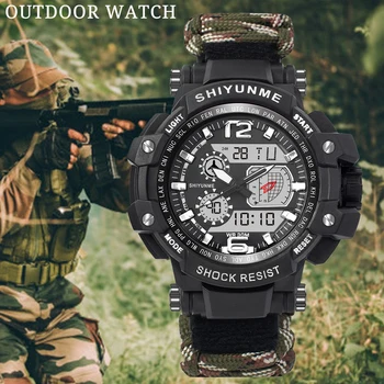

Men's Outdoor Sports Digital Watches Military Quartz Watch Men Shock Waterproof Compass Thermometer Watch Relogio Masculino