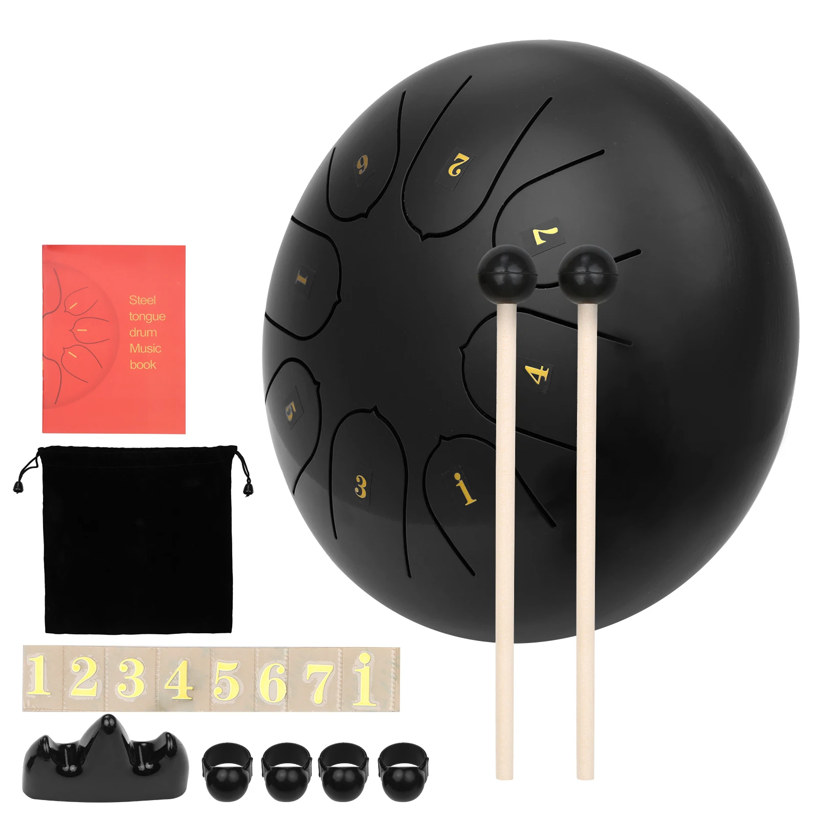Muslady 8 Notes C-key 6-inch Mini Steel Tongue Drum Hand Pan Percussion with Drumsticks for Mind Healing Yoga Meditation | Спорт и