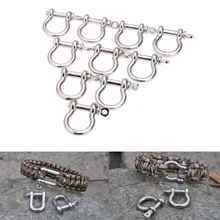 60 шт. цинковый сплав U форма O форма Скоба для наружного кемпинга Туризм выживания Веревка Браслеты Пряжка подковы вспомогательный карабин