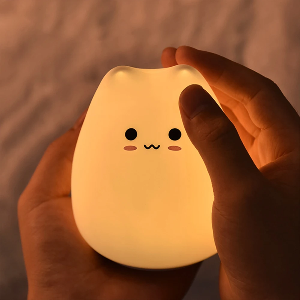  Aimkeeg AAA Battery 7 Colorful Silicon Animal Light Cat Silicon Touch Sensor LED Soft Breathing 3D  - 1000008609961