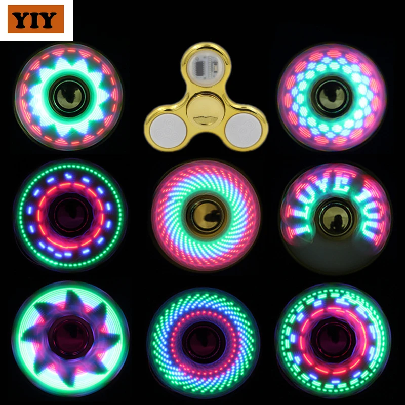 

6colors Creative LED Light Luminous Fidget Spinner Changes Hand Spinner Golw in the Dark Stress Relief Toys For Kids