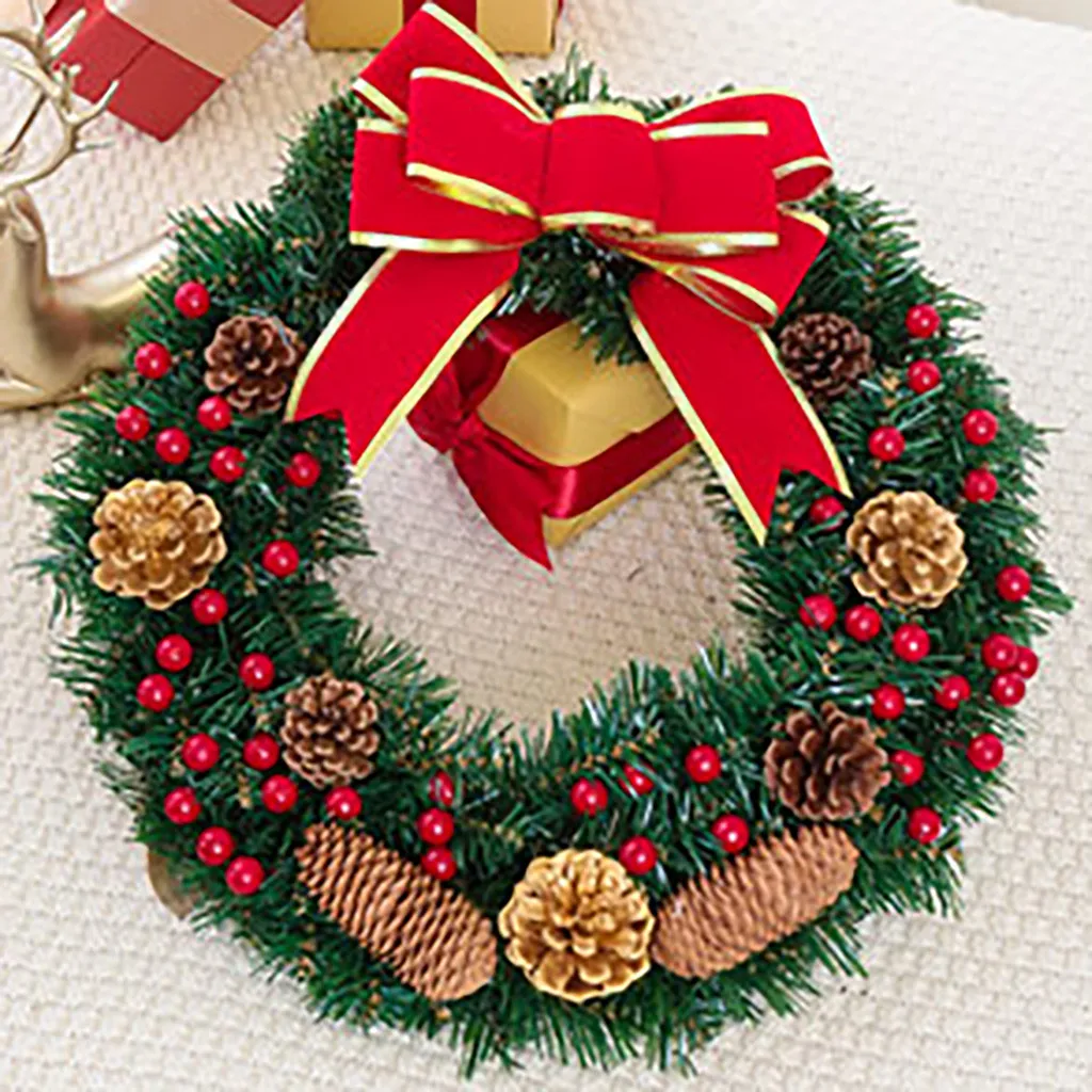 Merry Christmas Wreath 40X40X12CM Christmas Decorations Window Props Shopping Mall Scene Layout Rattan Wreaths Craft navidad