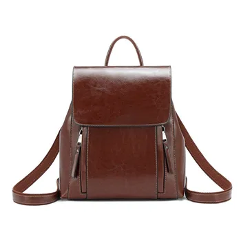 

Fashion Woman Backpack 2019 New Leather Vintage Female square large capacity school girls shoulder bag travel backpack