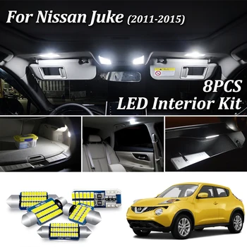 

8Pcs White Canbus led Car interior lights Kit for 2011-2017 Nissan Juke F15 led interior Map License plate Trunk light