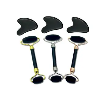 

Jade Roller & Gua Sha Scraping Massage Tool for Facial Skin Care Anti-aging Facial Jade Stone Set Face Eye Neck Beauty Roller