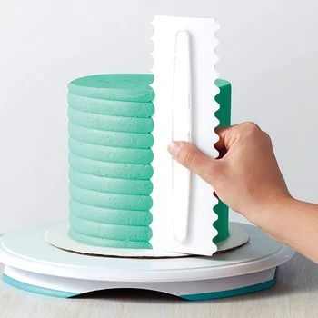 

1 Pc New Cake Scraper Cake Decorating Comb Icing Smoother Cake Scraper Pastry 6 Design Textures Baking Tools Durable Cake Tool