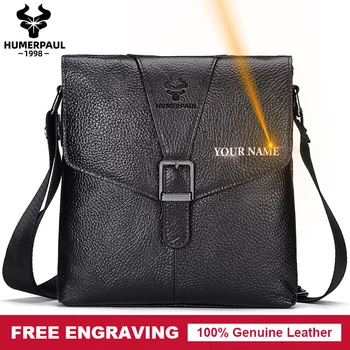 

Genuine Leather Casual Men Shoulder Bag Famous Brand New Fashion Crossbody Bags Capacity Male Business Messenger Bags Black 2020