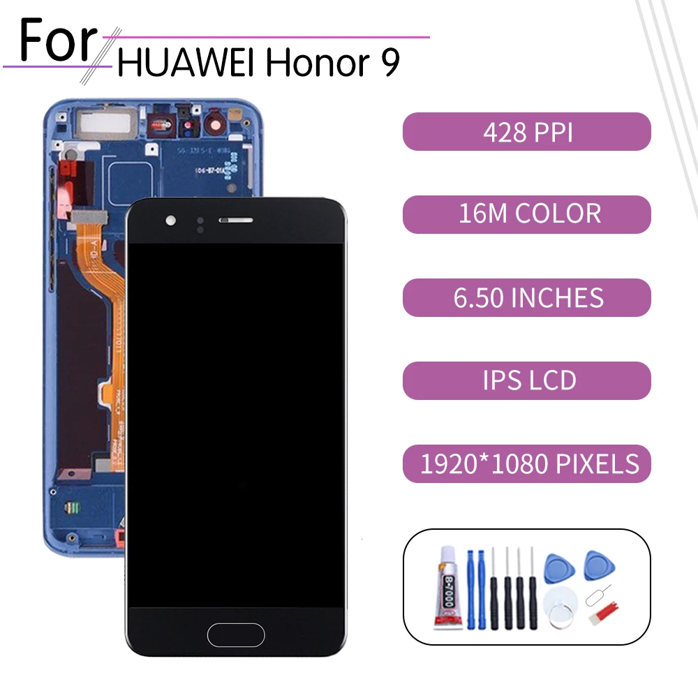 5 15 &quotОригинальный сенсорный ЖК-экран для Huawei Honor9 дигитайзер в сборе Honor 9 дисплей