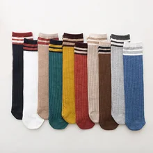 Хлопковые женские носки в полоску, повседневные женские носки, 10 цветов, черные, белые носки хараюку, размер 36-40, новинка
