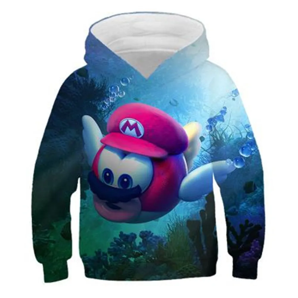 Style8 Новинка; детская толстовка с капюшоном «Super Mario Bros»; повседневные хлопковые толстовки для мальчиков и девочек; топы; детский пуловер; спортивная одежда; топы; подарок для детей - Цвет: Style8
