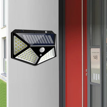 

Goodland 100 LED Solar Light Outdoor Solar Lamp Powered Sunlight 3 Modes PIR Motion Sensor For Garden Decoration Wall Street