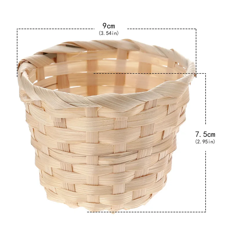Небольшая корзина оформление рабочего стола для домашнего хранения Бамбуковая плетеная продукция органайзер для мелочей ротанговая растительная коробка плетеная корзина