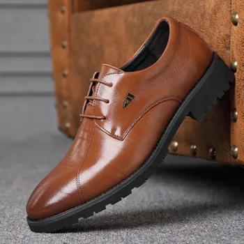 

2020 new men's leather leather shoes fashion business summer men's shoes Comfortable casual round head men's shoes Туфли мужские
