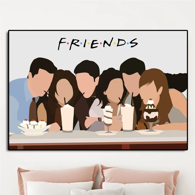 Affiche de la série télévisée Friends, art minimaliste, peinture sur toile,  image murale, impression de dessin animé, salon, décoration de la maison et  de la chambre - AliExpress