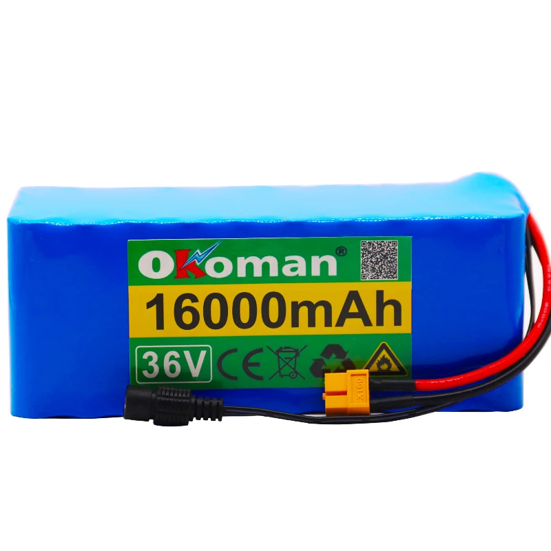 36v аккумулятор xt60 10S4P 16Ah аккумулятор 500W аккумулятор высокой мощности 42v 16000mAh электровелосипед Электрический велосипед BMS с зарядным устройством