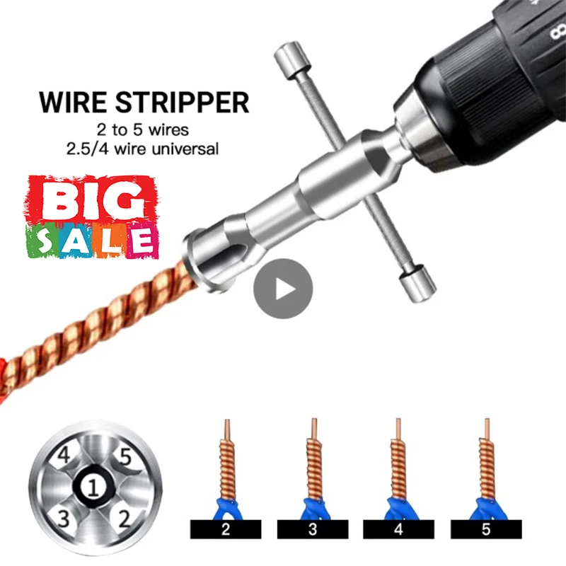 

Automatic Wire Stripper Twisted Wire Tool Cable Peeling Twisting Connector Electrician Stripping Artifact Connector Hand Tools