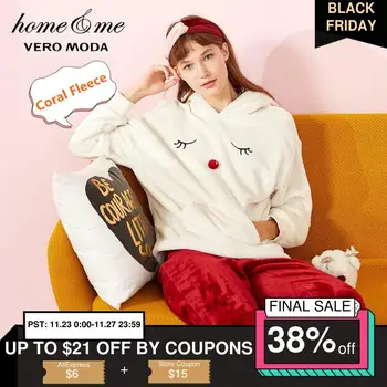 

Vero Moda Women's Coral Fleece Hooded Lounge Wear Pajamas Sets | 31948L504