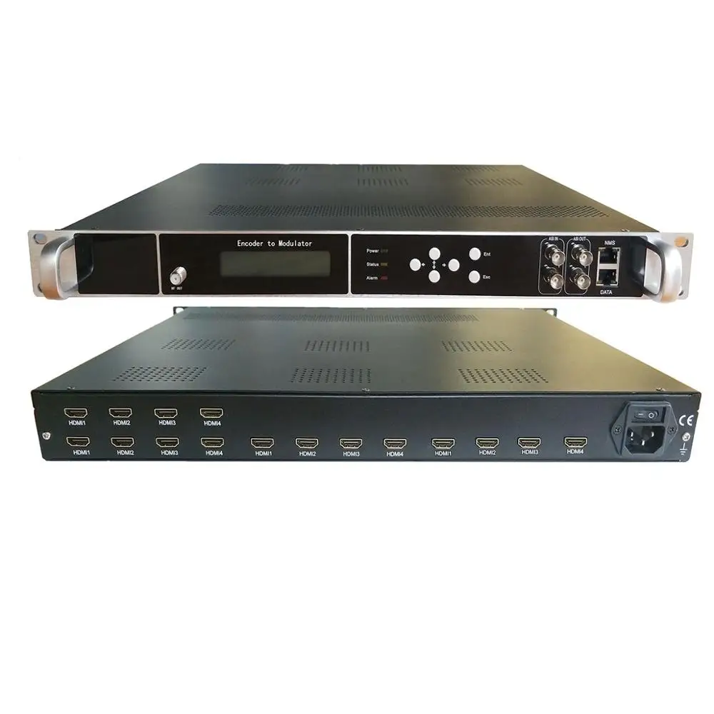 HDMI to RF DVB-T DVB-C ATSC ISDBT IP ASI input TV system front-end equipment 16-channel HD encoder modulator