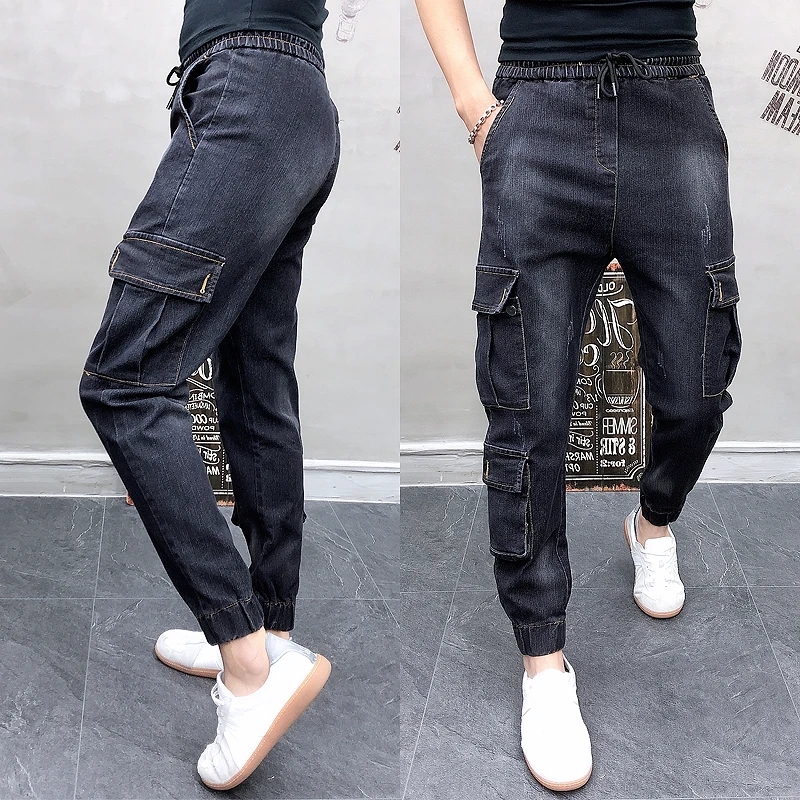 Осень зима новые Джоггеры мужские джинсы корейский Slim Fit повседневные брюки