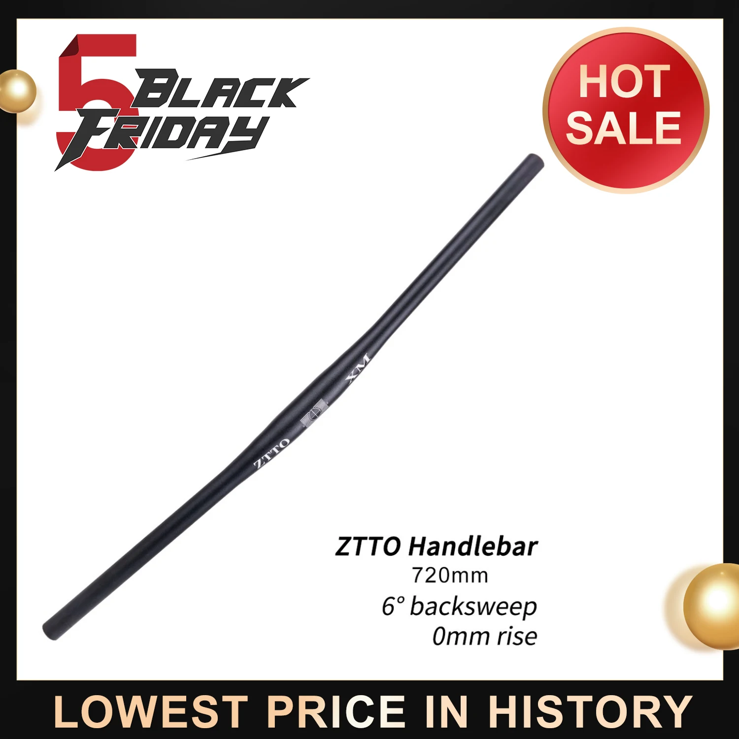 

ZTTO MTB bike720mm handlebar 31.8mm aluminum alloy handlebar horizontal bar straight tube thickened straight tube handlebar