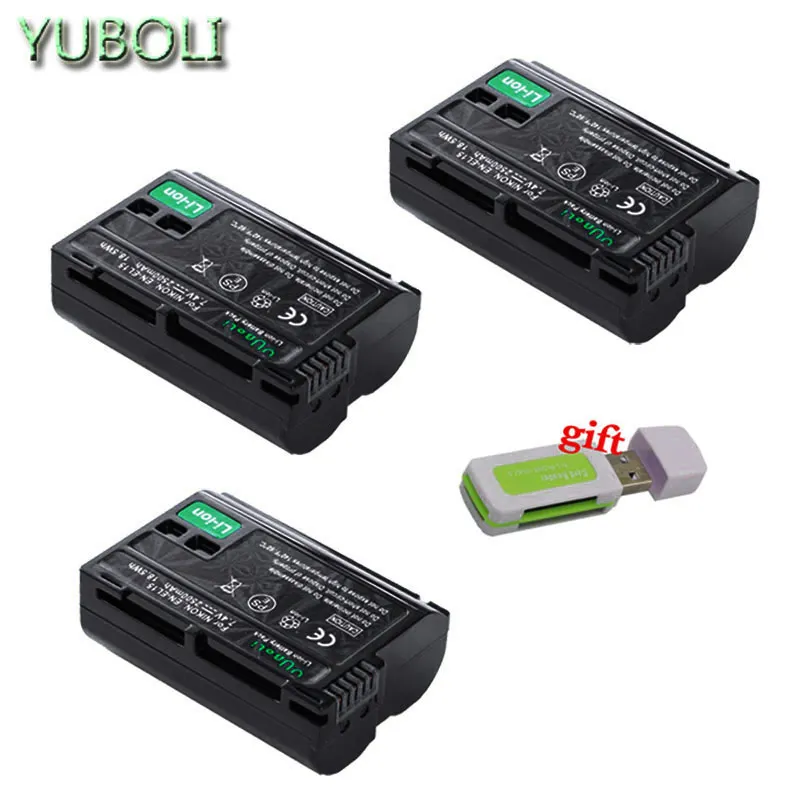 EN-EL15 EN EL15 ENEL15 Rachargeable Li-ion Battery For Nikon D600 D610 D600E D800 D800E D810 D7000 D7100 D750 V1 MH-25 - Цвет: 3battery
