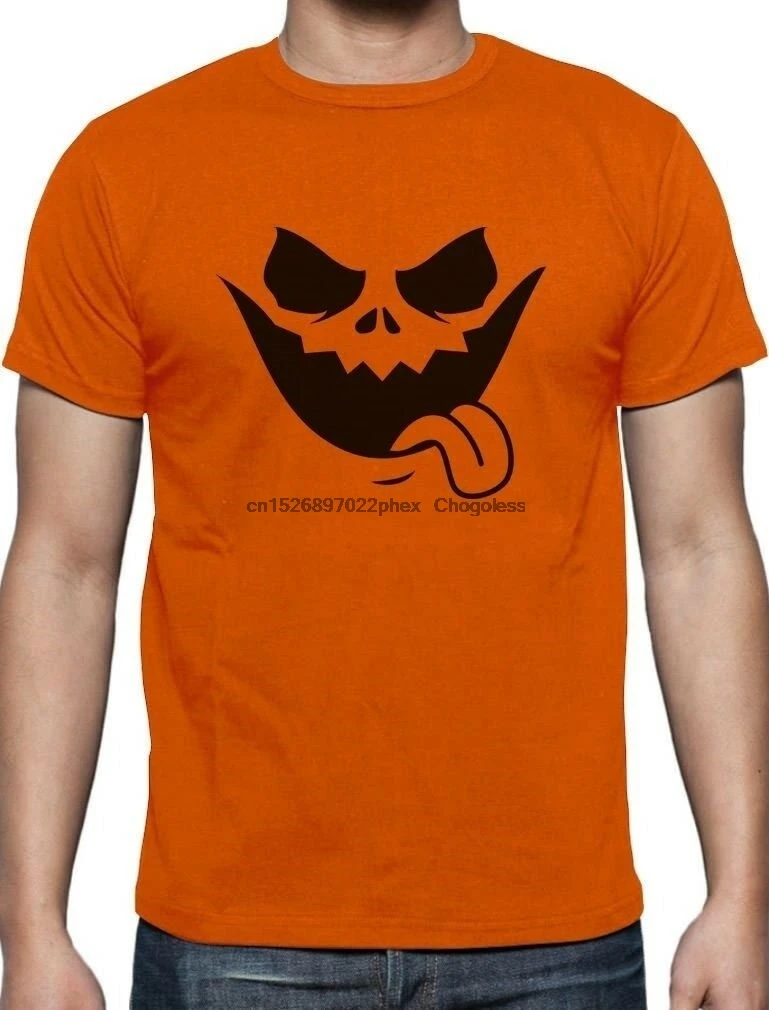 Evil Jack O' Lantern Scary Pumpkin Face Halloween T-Shirt Funny | Мужская одежда