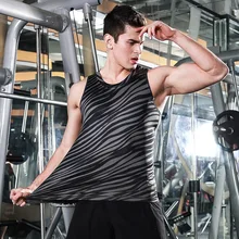 Мужской облегающий спортивный костюм для фитнеса, баскетбольный тренировочный жилет, эластичные впитывающие быстросохнущие Модные топы