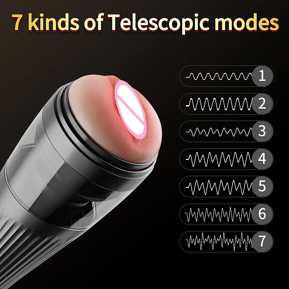 Big Size Male Masturbator Automatic Telescopic Piston Vagina Real Pussy 18+ adult Sex Toys for Men Masturbators Powerful Power 5
