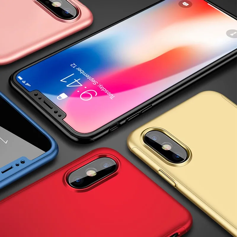 360 полный защитный чехол для телефона iPhone 8 7 6 6S Plus 5 5S SE противоударный чехол для iPhone X XR XS 11 Pro Max чехол s со стеклом