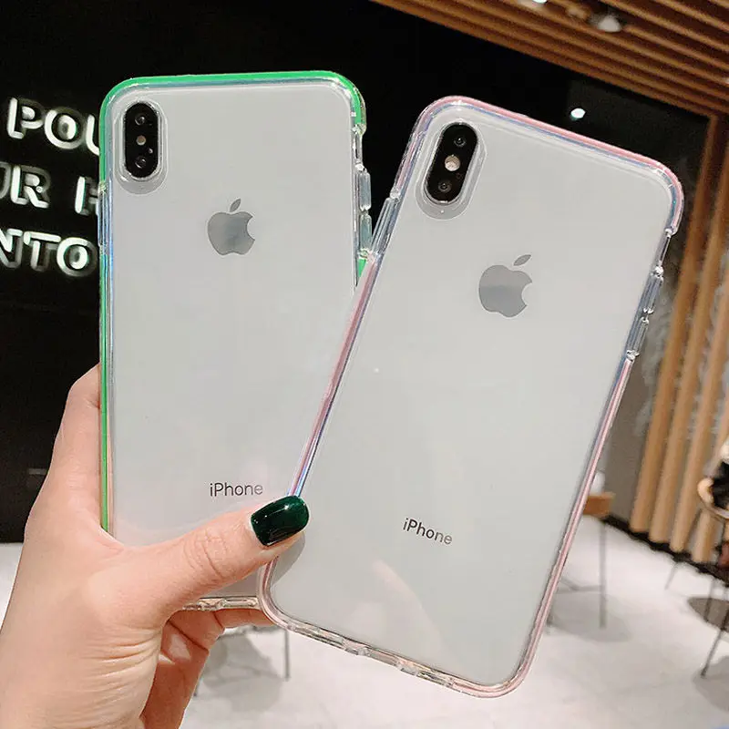 

Fashion Transparent Candy Color Phone Case For iPhone 11 Pro 7 8 6 6S Plus X XR XS Max Shockproof Silicone Soft TPU Back Cover