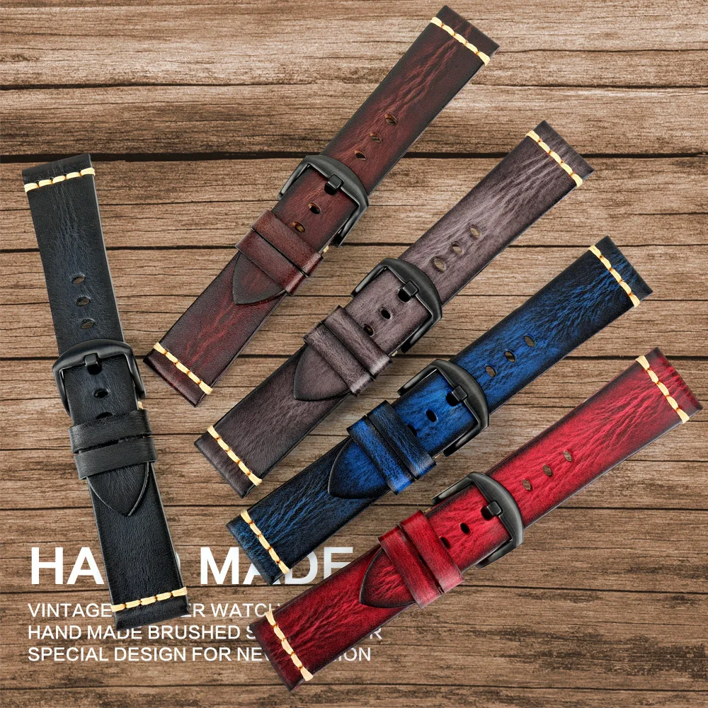 Handmade Vintage Calfskin Leather Watch Strap