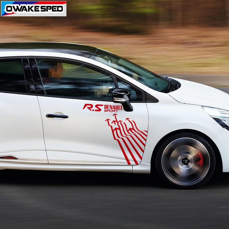 

Both Side Car Door Decor Stickers RS Sport Styling Auto Vinyl Decals Creative Sticker For Renault Clio RS