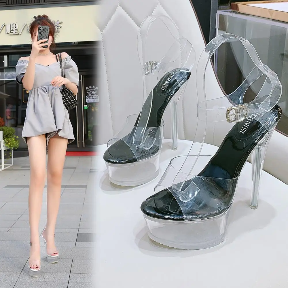 Women Catwalk Show Platform High Heels Pumps Ankle Strap Square Toe Party  Shoes | eBay