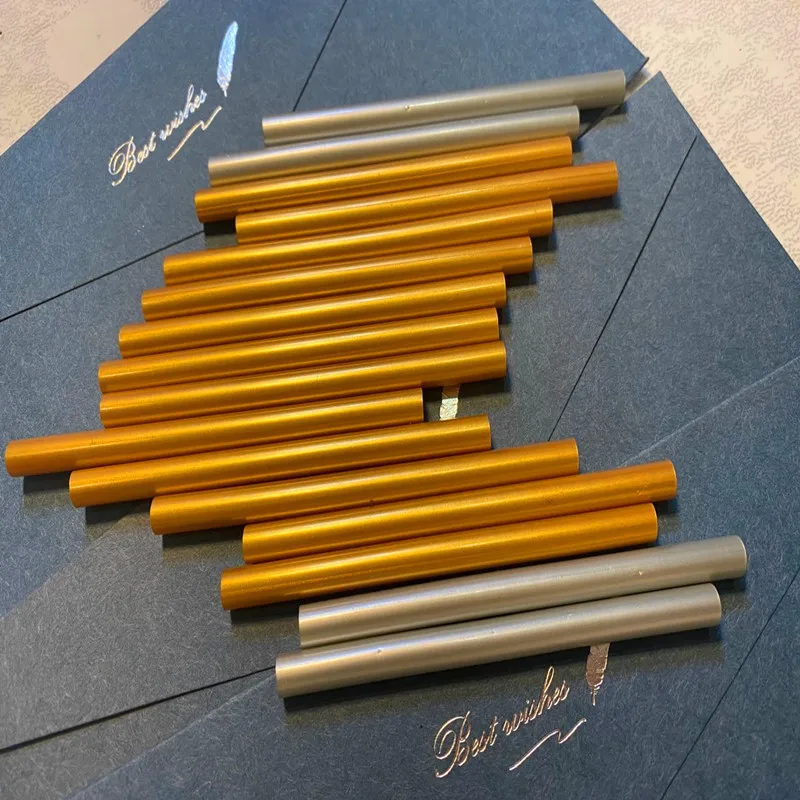 Pure Gold Hot Melt Adhesive Stick Amber Wax Seal Metallic Gloss