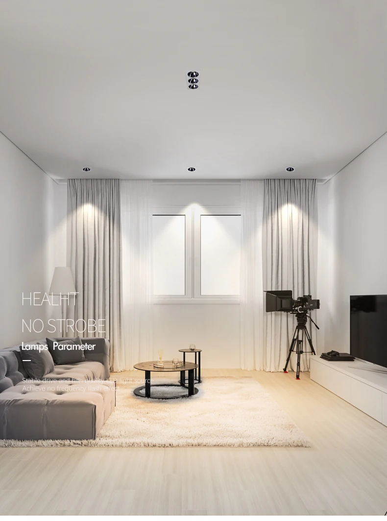 SceneryLuLiving room lamp bedroom lamp 3 head embedded installation simple and generous style LED spotlight hole concealed aisle 1200x600 led panel