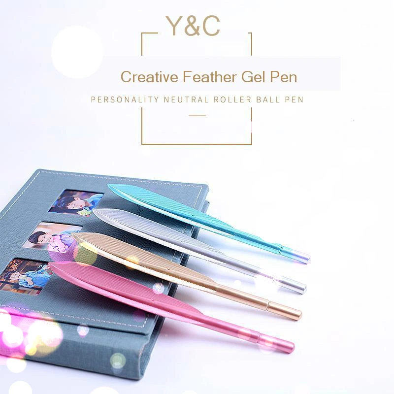 

2019 Originality Colour Feather Modeling Neutral Pen Black Signature Pen Student To Work In An Office Stationery