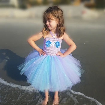 

Princess Girls Mermaid Costume Tutu Dress Children Birthday Outfits Girl Dress Summer Cosplay Costume Baby Kids Party Dresses