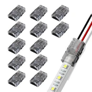 

2-Pin LED Connector for 10MM Wide Waterproof Single Color LED Strip Light- Strip to Wire Quick Connection