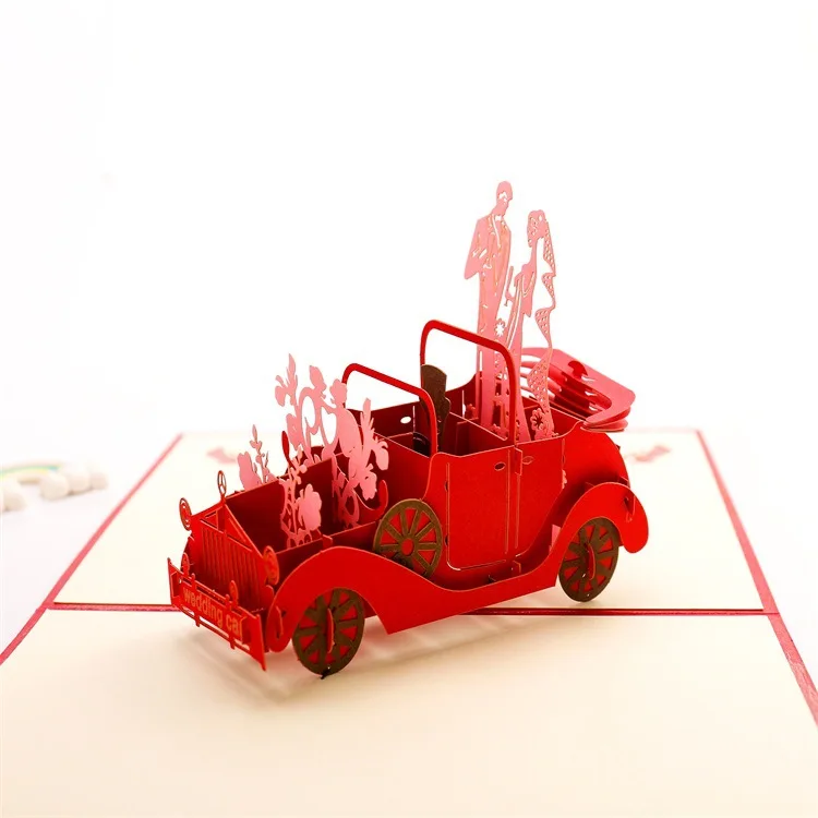 

Handmade Paper Carving Stereoscopic Greeting Cards Hollow Blessing Card 3D Classic Car Stereoscopic Greeting Cards