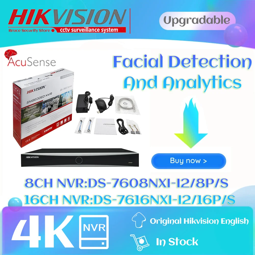 Hikvision DS-7608NXI-I2/8 P/S DS-7616NXI-I2/16 8ch 16ch POE AcuSense 4K распознавание лица NVR заменяет DS-7608NI-I2/8P |