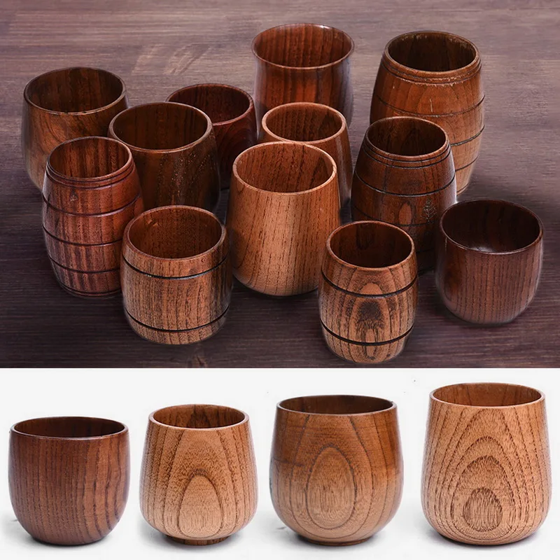 Vasos grandes de madera para el vientre, tazas de madera de abeto