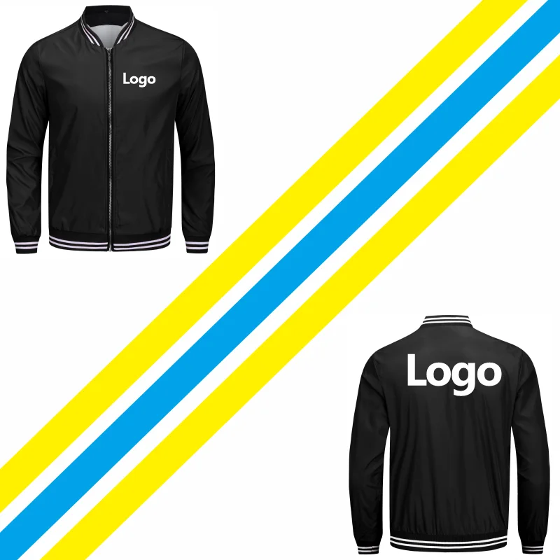 WESTCOOL Casual Thin Classic Windbreaker Baseball Uniform Print Personal Design 7 Colors Embroidery Zipper Jacket