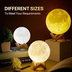Lampe Led en forme de lune en 3D, luminaire décoratif d'intérieur, idéal pour une chambre à coucher, comme cadeau pour les amoureux des enfants 