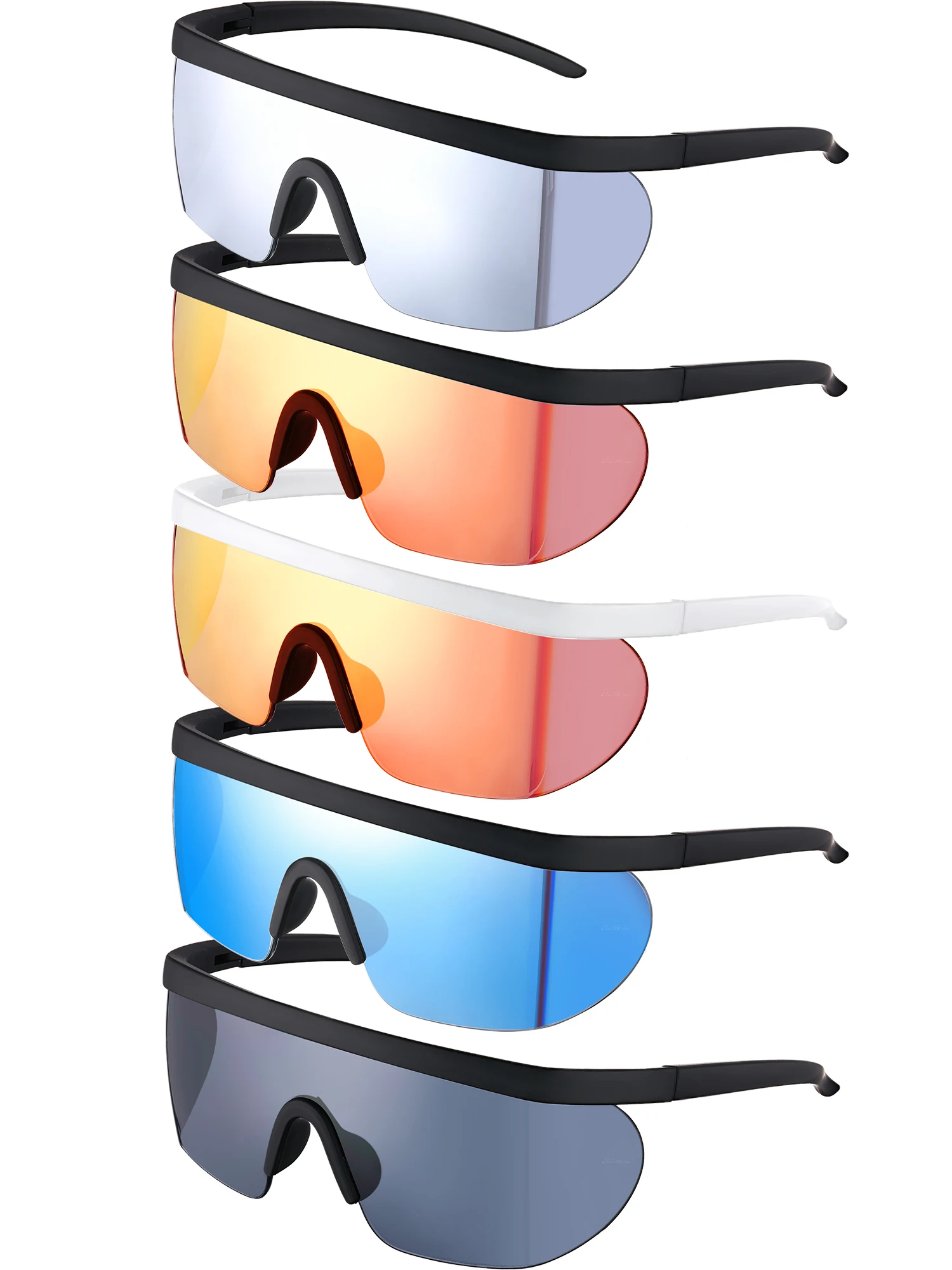 Unisex Performance Sport Style Retro Mirrored Sunglasses Semi Rimless Wrap Around for Men Women | Спорт и развлечения