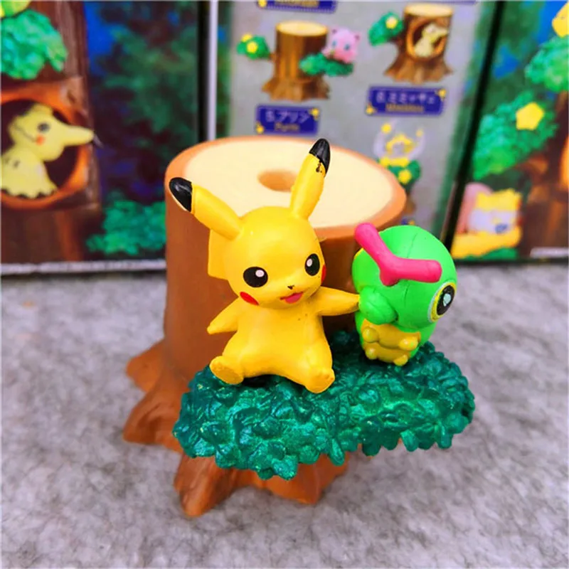 8 шт./компл. аниме Pika Charmander Eevee Jigglypuff pokemones лес 2 дерево стрельба Звезда ночь фигурка игрушки подарки для детей