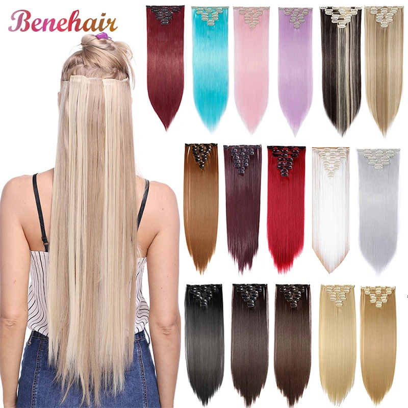 Заколки для волос BENEHAIR накладные волосы синтетические аксессуары женщин белые