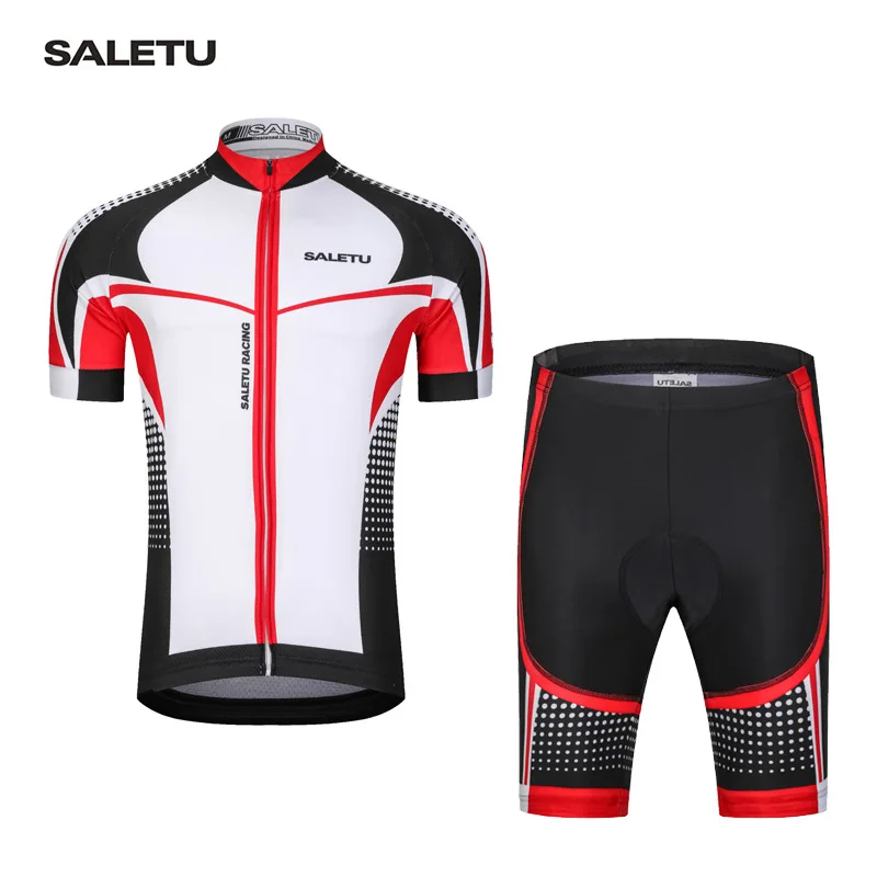 

Saletu Short-sleeve Cycling Clothes Set Bicycle Quick Drying Clothes Silicone Cushion Cycling Suit Men's Summer NFS-357